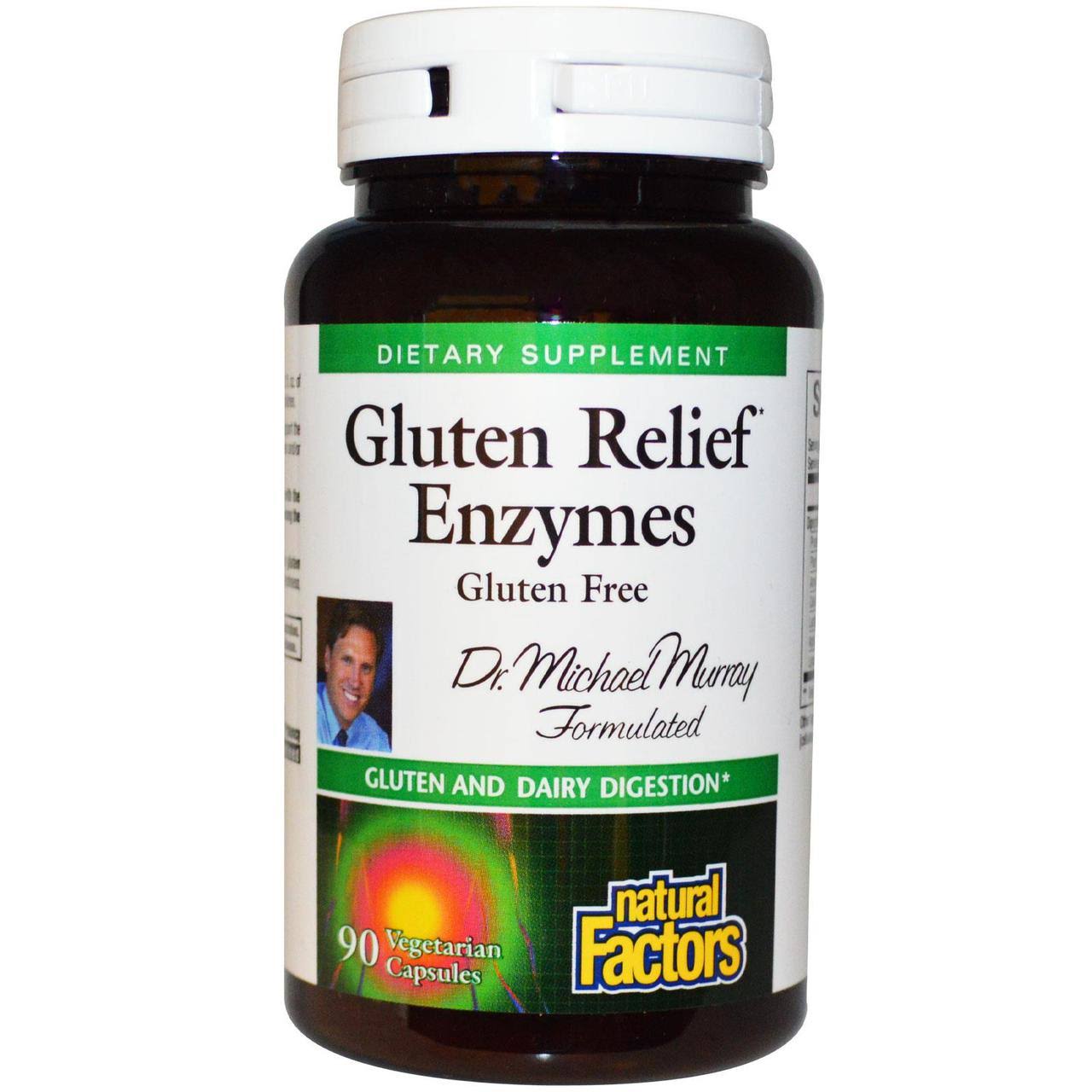 Natural Factors Gluten Relief Enzymes - 375mg, 90 Vegetarian Capsules