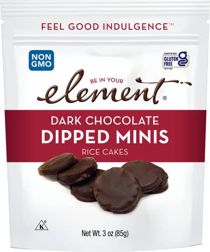 Element Snacks - Dark Chocolate Dipped Mini Rice Cakes 3 oz (Case of 8