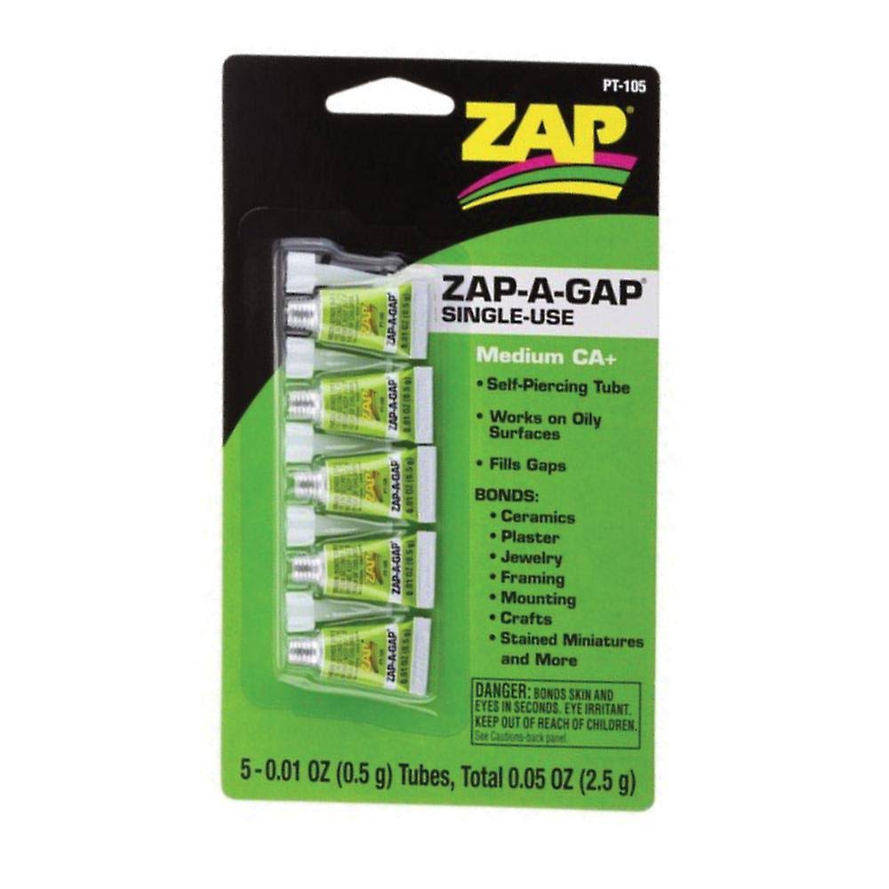 ZAP Zap-a-gap Ca Single Use Glue Tubes - 5 x 0.5g