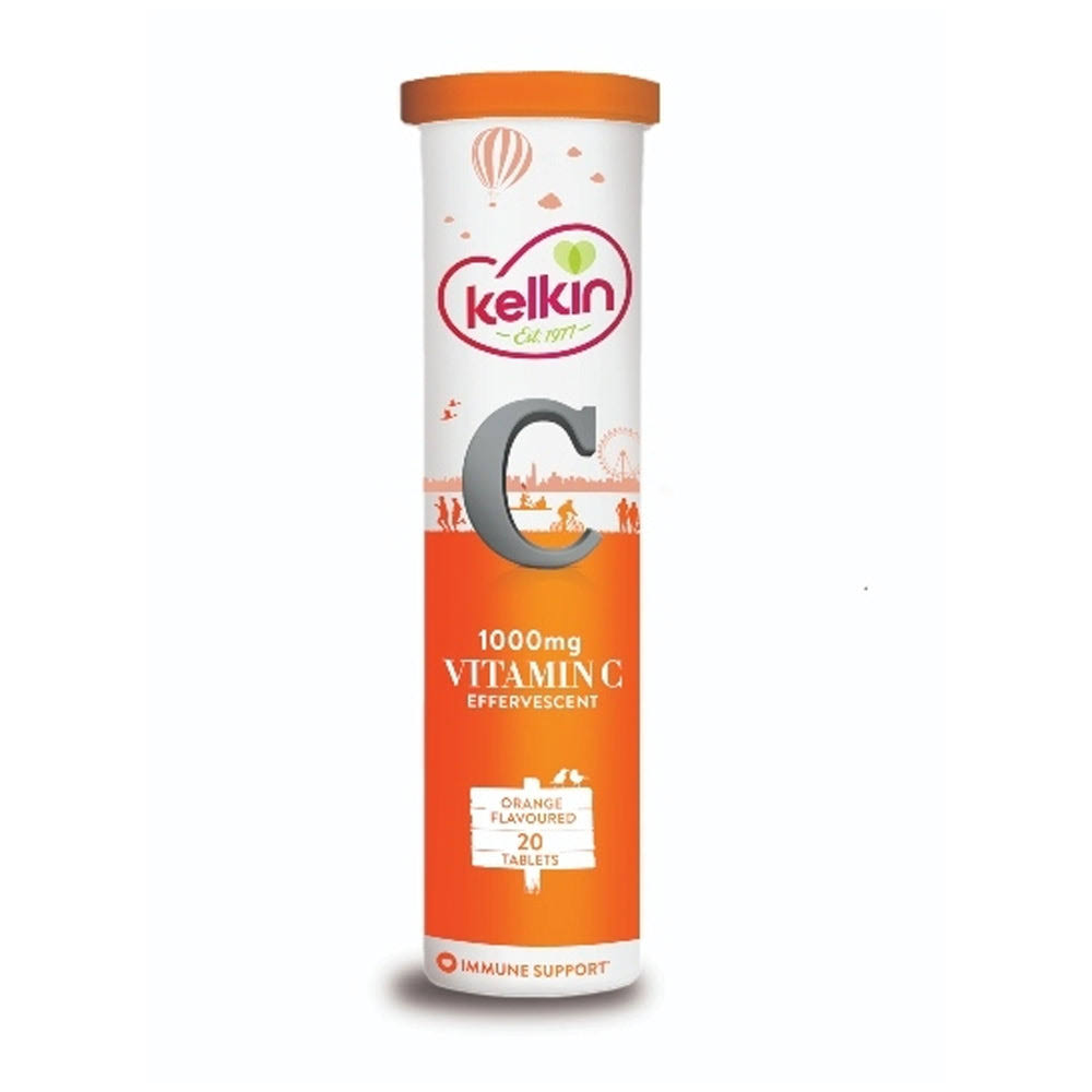 Kelkin Vitamin C Effervescent Food Supplement - Orange Flavored, 20pk