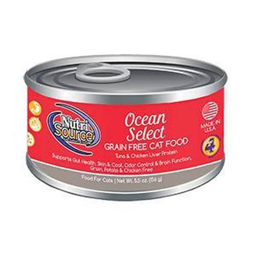 NutriSource Grain Free Ocean Select Canned Cat Food, 5.5-oz