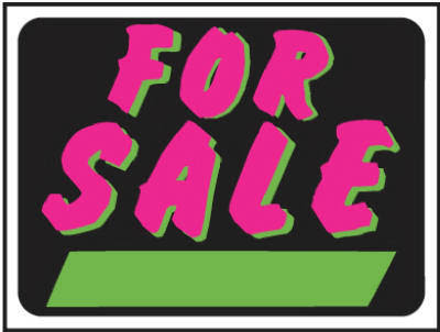 Hy Ko #3041 For Sale Sign - Plastic, Fluorescent, 9" x 12"