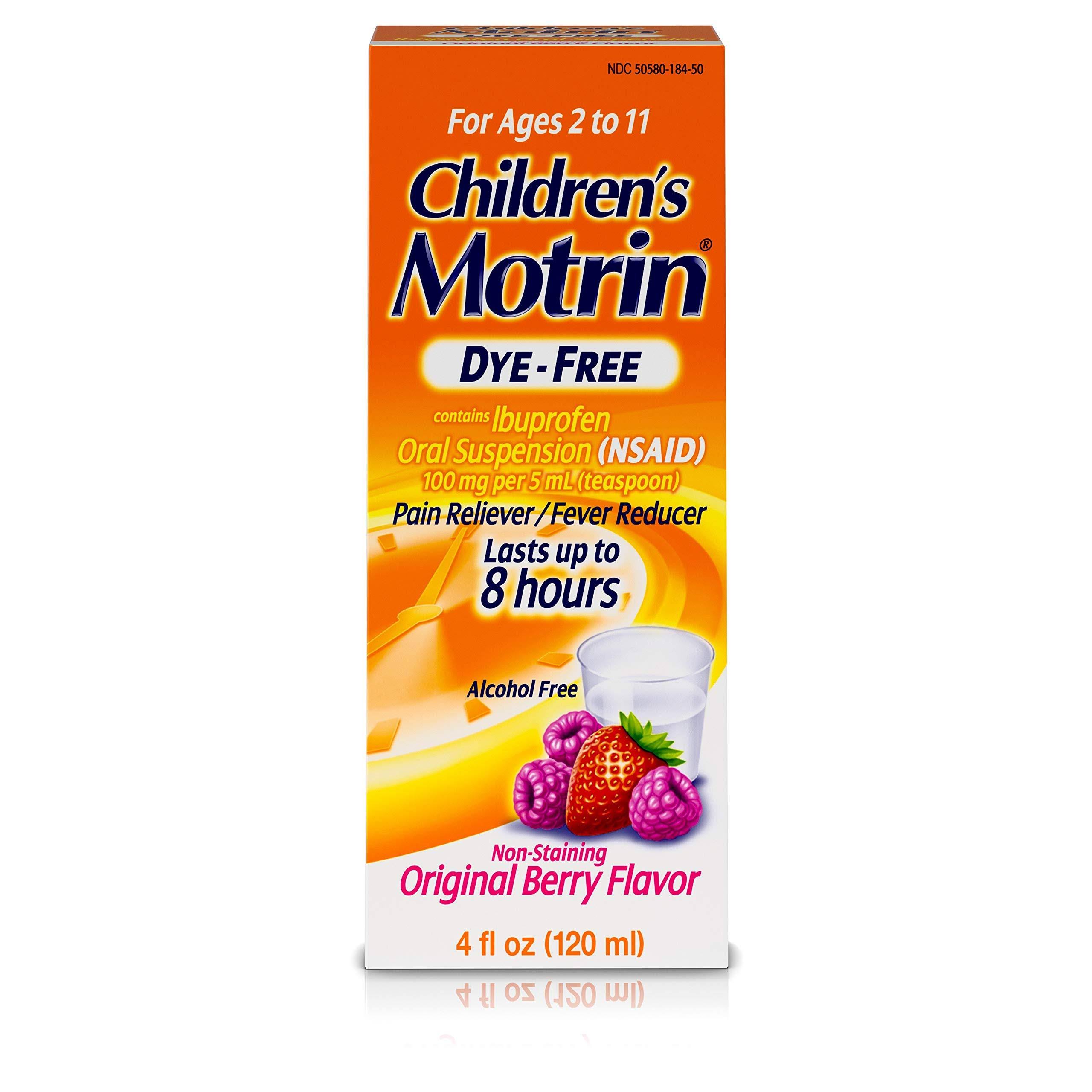 Motrin Children's Dye-Free Ibuprofen Oral Suspension - Original Berry, 4oz