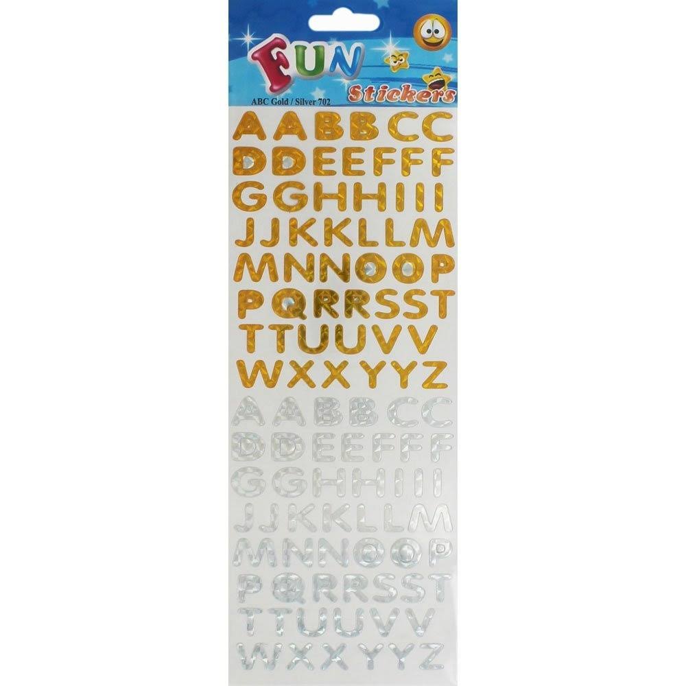 ABC Gold and Silver Fun Stickers | Craft Supplies