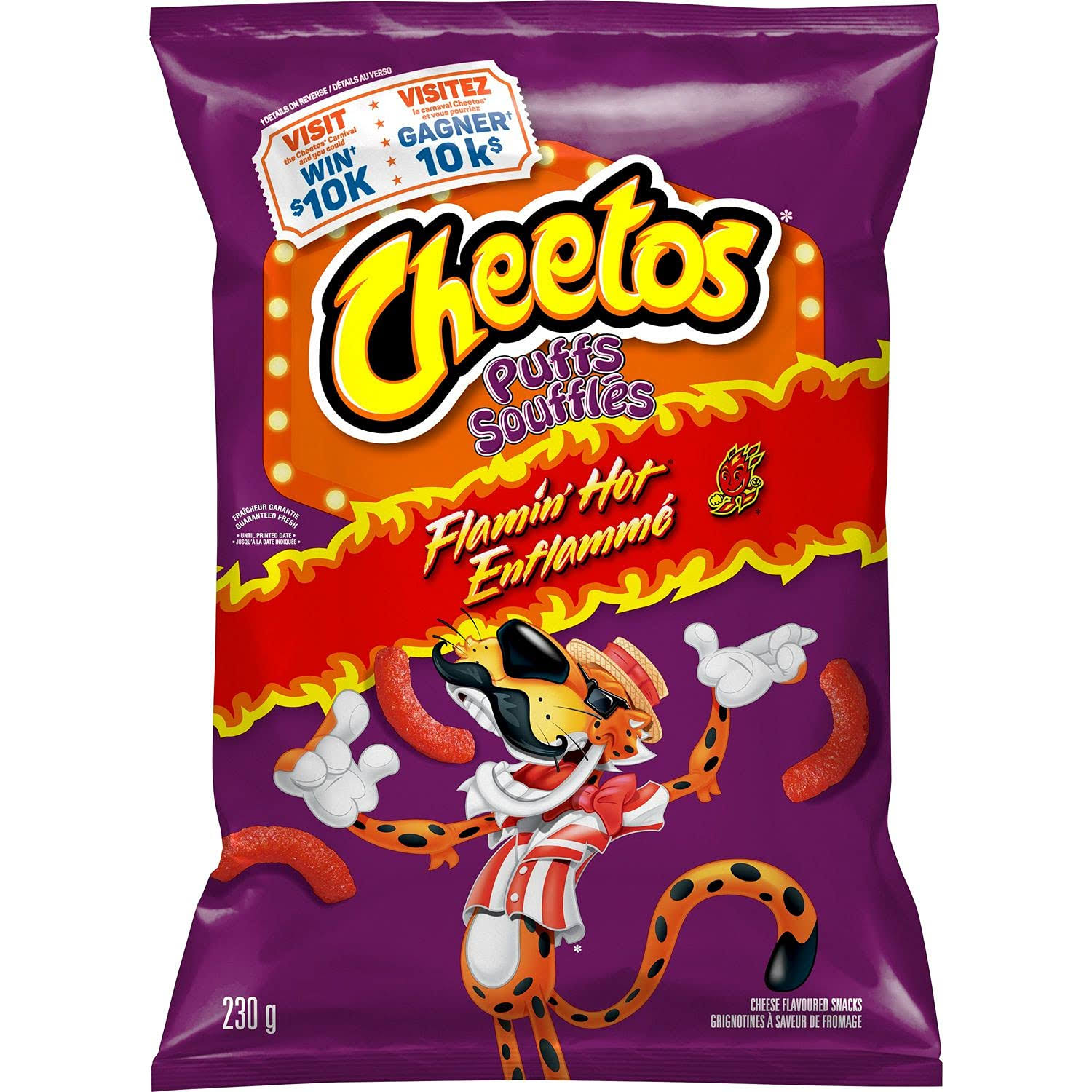 Cheetos Puffs Flamin' Hot Cheese Flavoured Snacks, 230g8oz {Imported from Canada