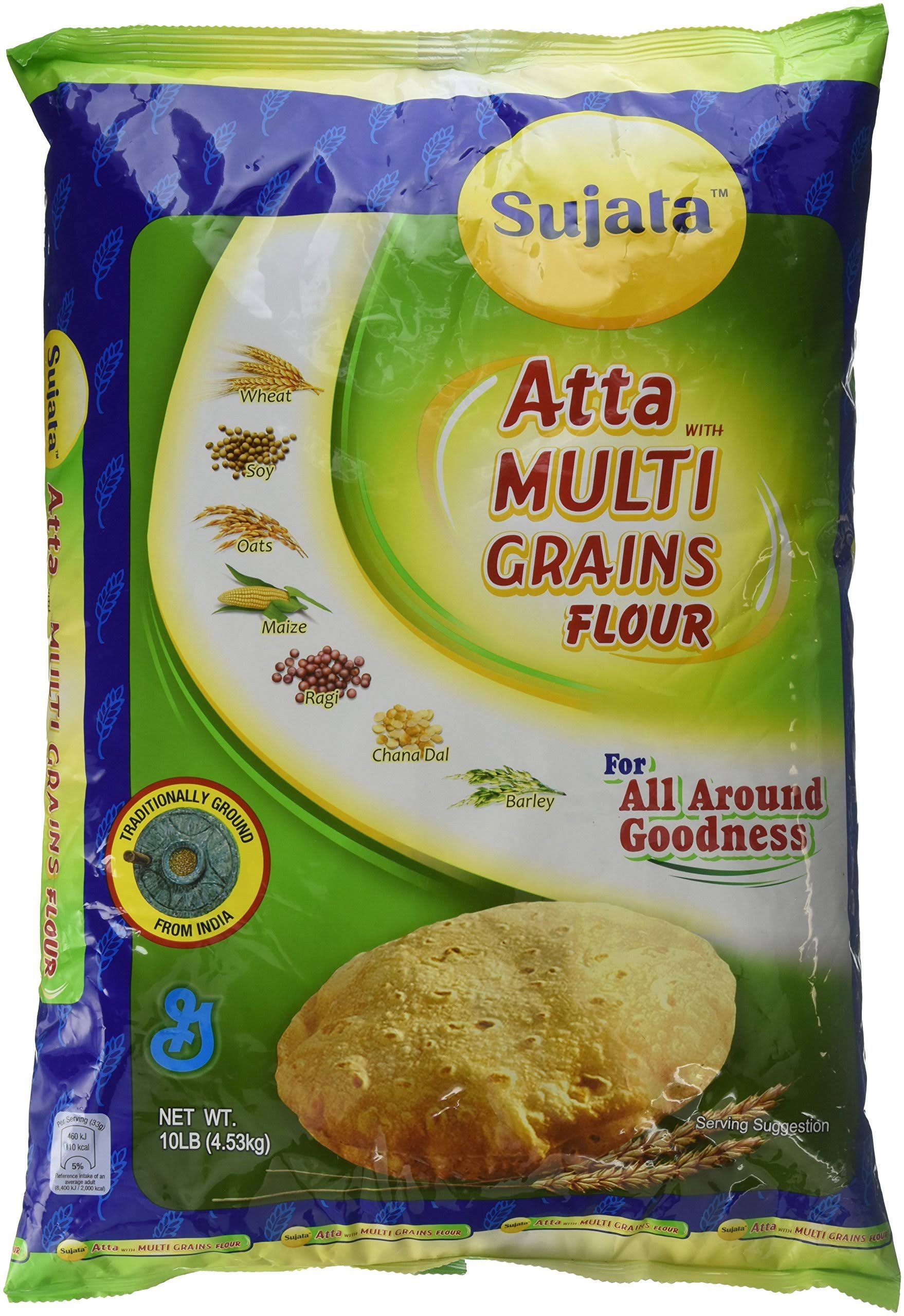 Sujata, Atta - MultiGrains Flour, 10 Pound(LB)