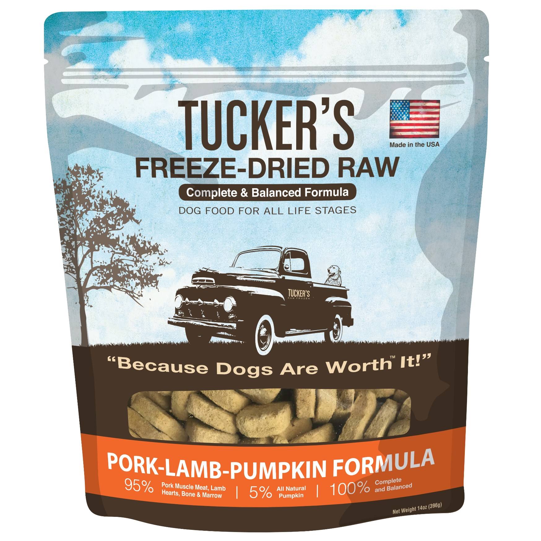 Tucker's Freeze Dried Pork Lamb Pumpkin Dog Food 14oz