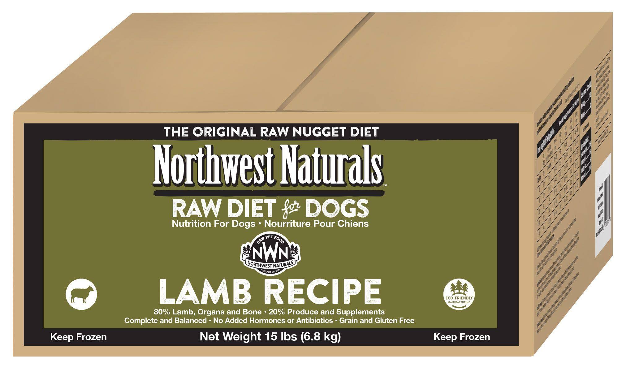 Northwest Naturals Lamb Nuggets Grain Free Raw Frozen Dog Food 15lb