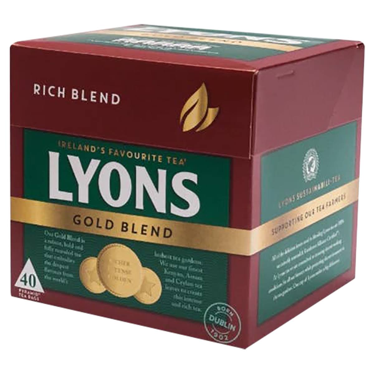 Lyons Gold Blend Pyramid Teabags - 40 Bags, 116g