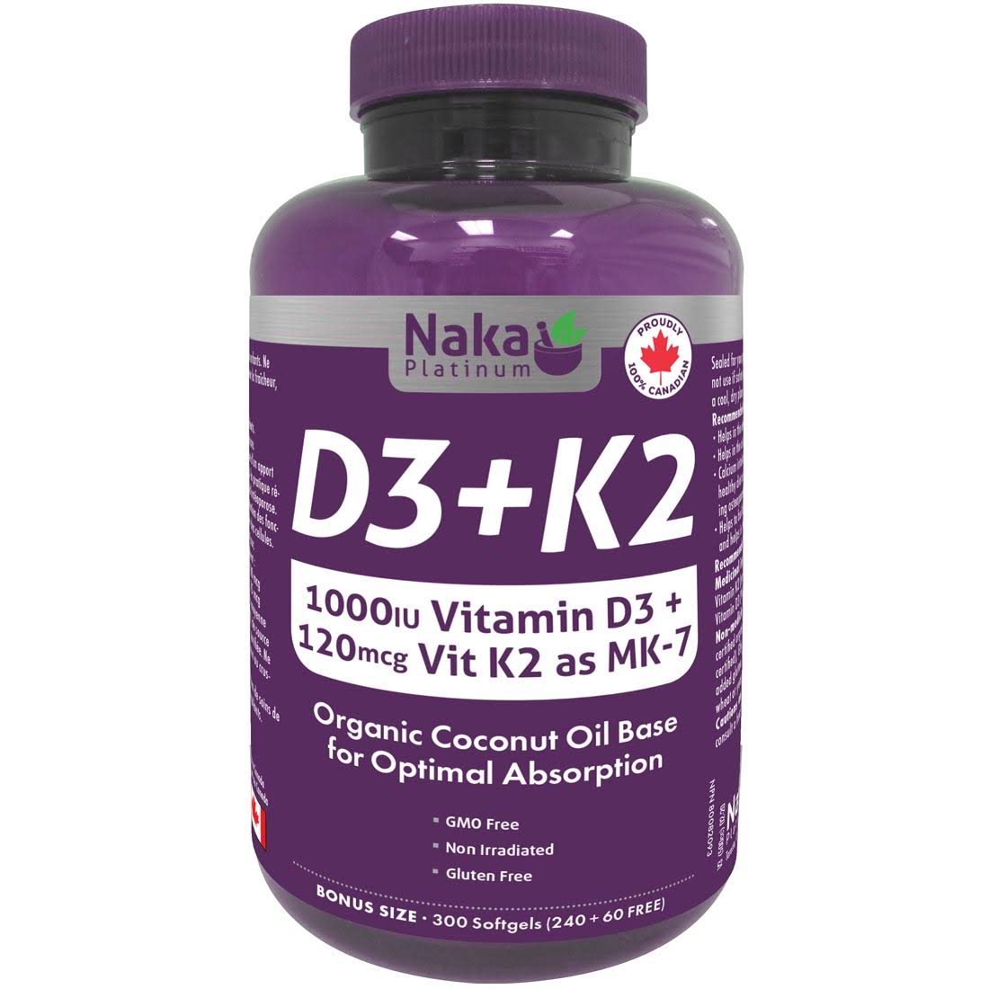 Naka PLATINUM D3+K2 (150 SOFTGELS)