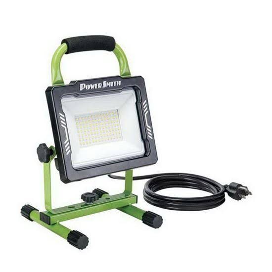 PowerSmith PWL160S Portable Work Light, 120 V, 60 W, LED Lamp, 6000 Lumens, 5000 K Color Temp