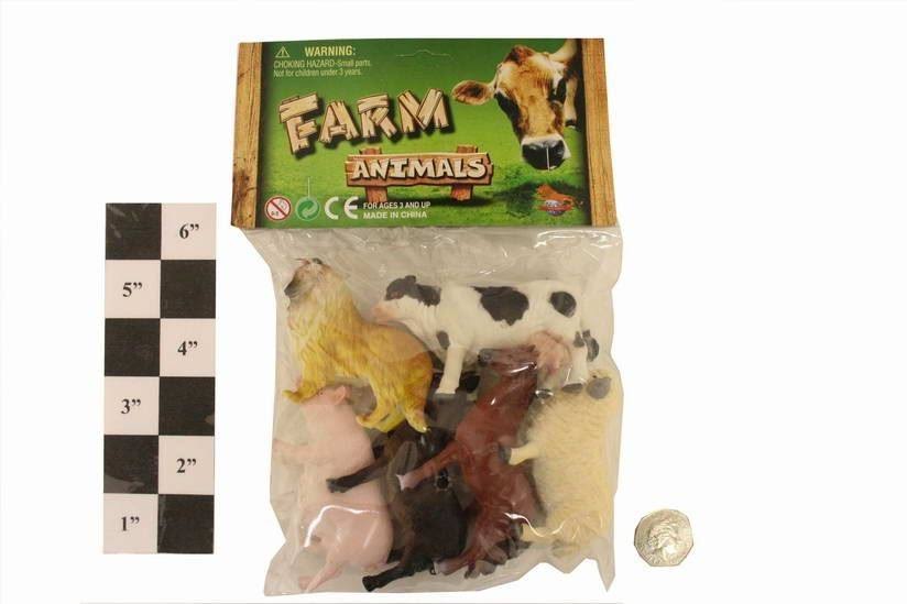 Farm Animals Play Set Toy Figures Pack of 6 for Children