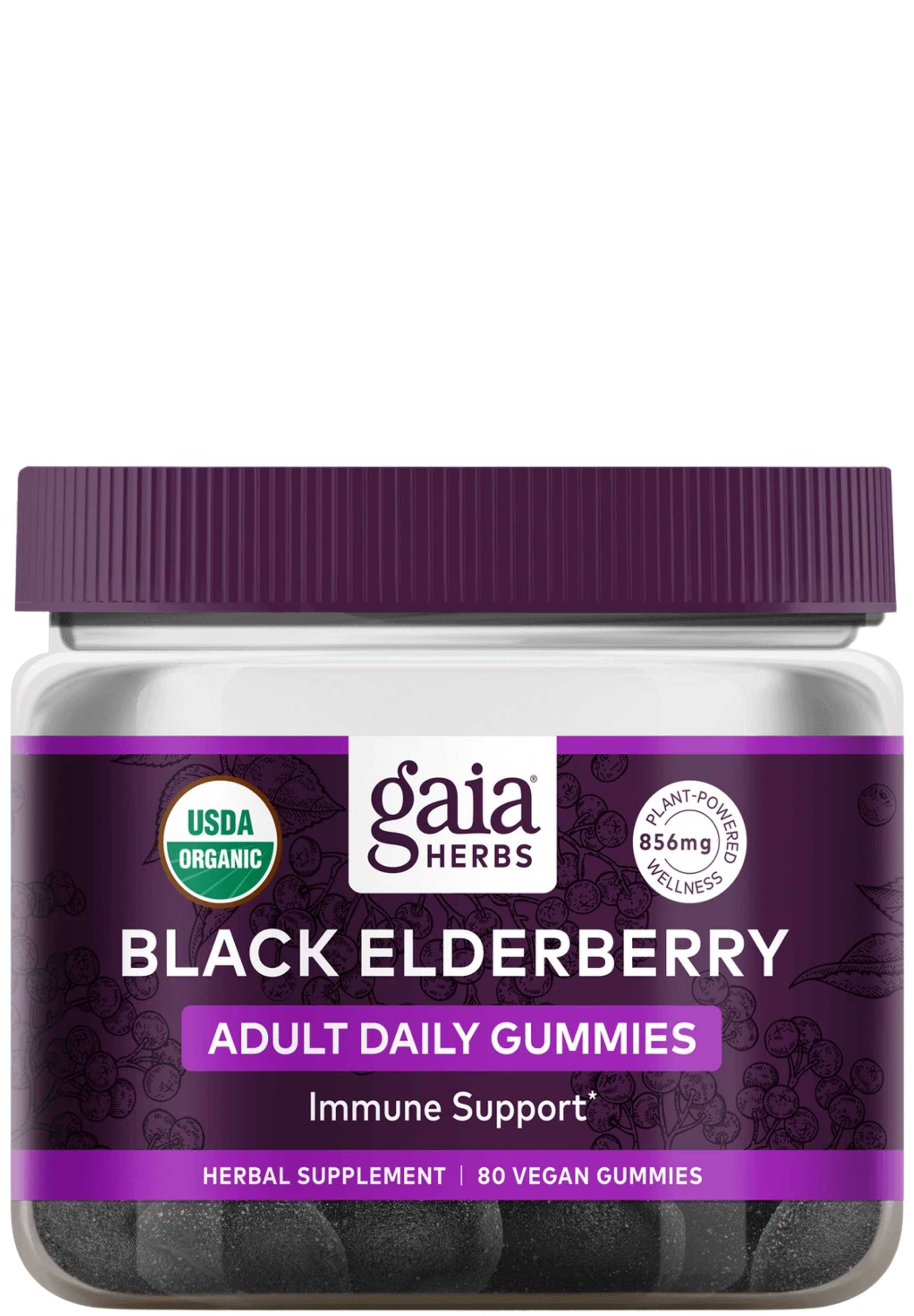 Gaia Everyday Elderberry, Vegan Gummies - 80 vegan gummies