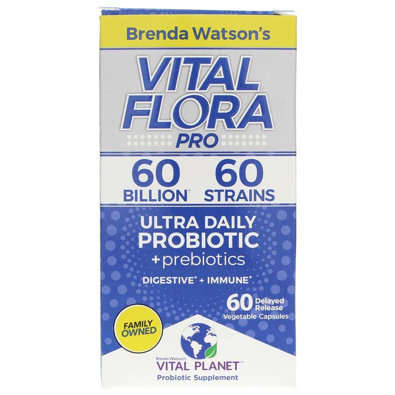 Vital Planet Vital Flora Pro Ultra Daily Probiotic + Prebiotics 60 Veg Capsules