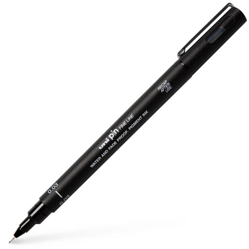 5pcs UNI-BALL Uni Pin Drawing pen 0.1mm water & fade proof pigment ink Black 