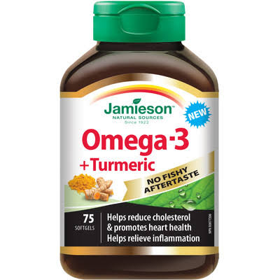 Jamieson Omega-3 Supplement - With Turmeric, 75 Softgels