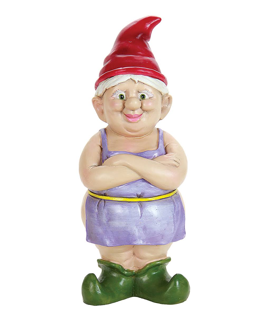 Exhart Statuary Purple & Red Betty Naked Gnome Statue 13.74