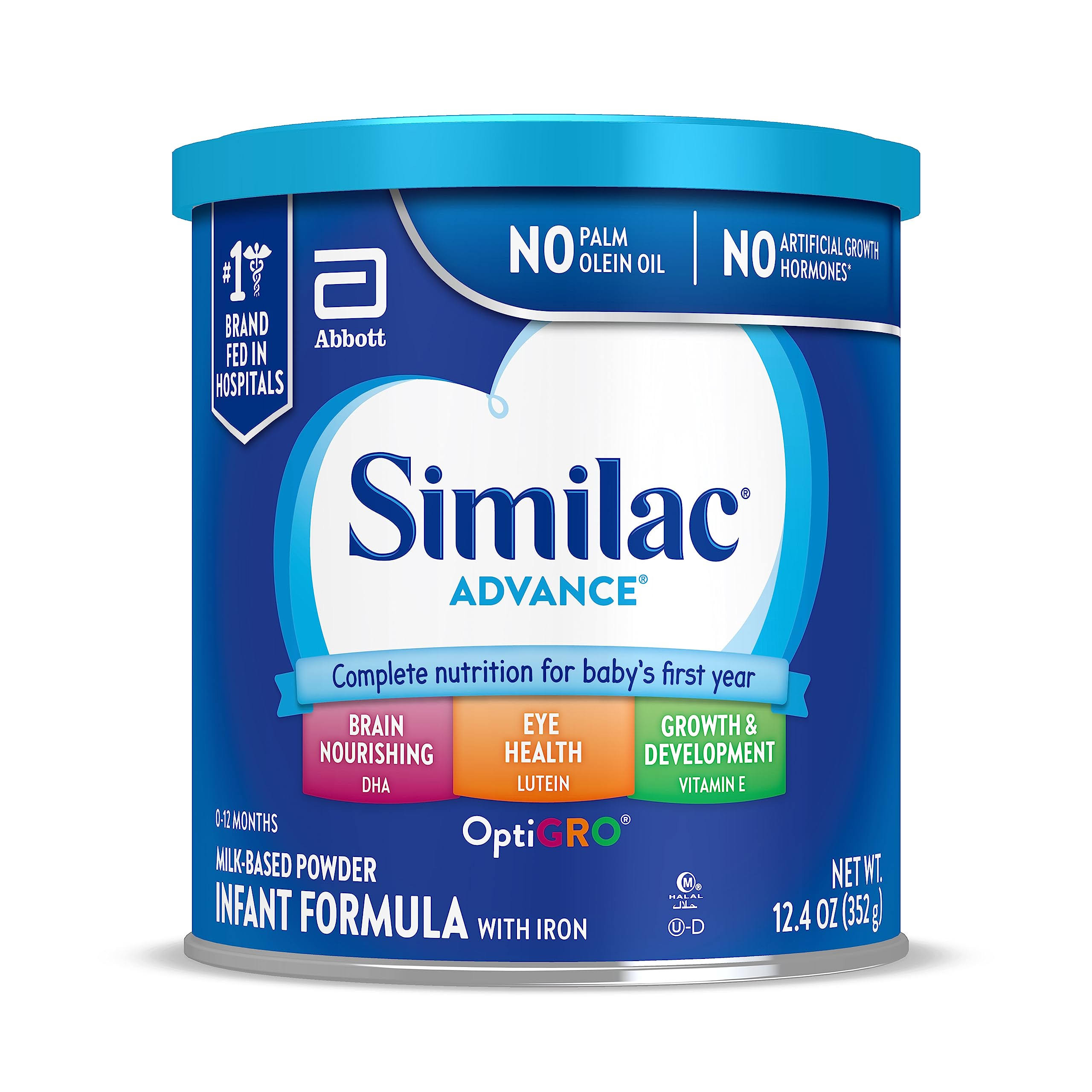 Abbott Similac Advance OptiGro Milk-Based Powder with Iron Infant Formula - 12.4 oz