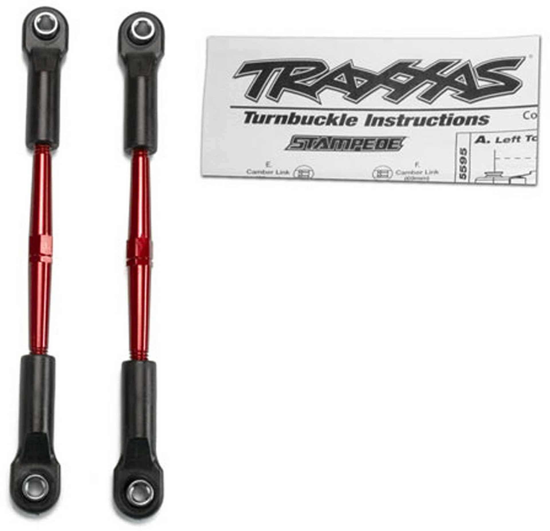 Traxxas Aluminium Turnbuckle Toe Link - 61mm, 2pcs, Red