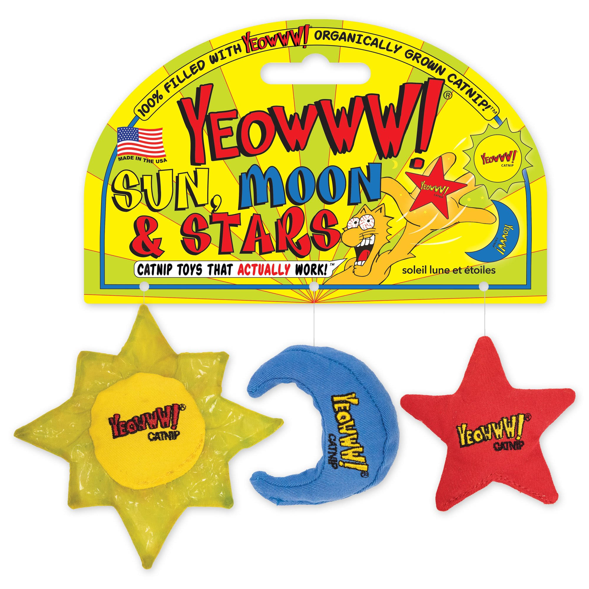 Yeowww! Cat Toy Sun Moon Stars Catnip Toys
