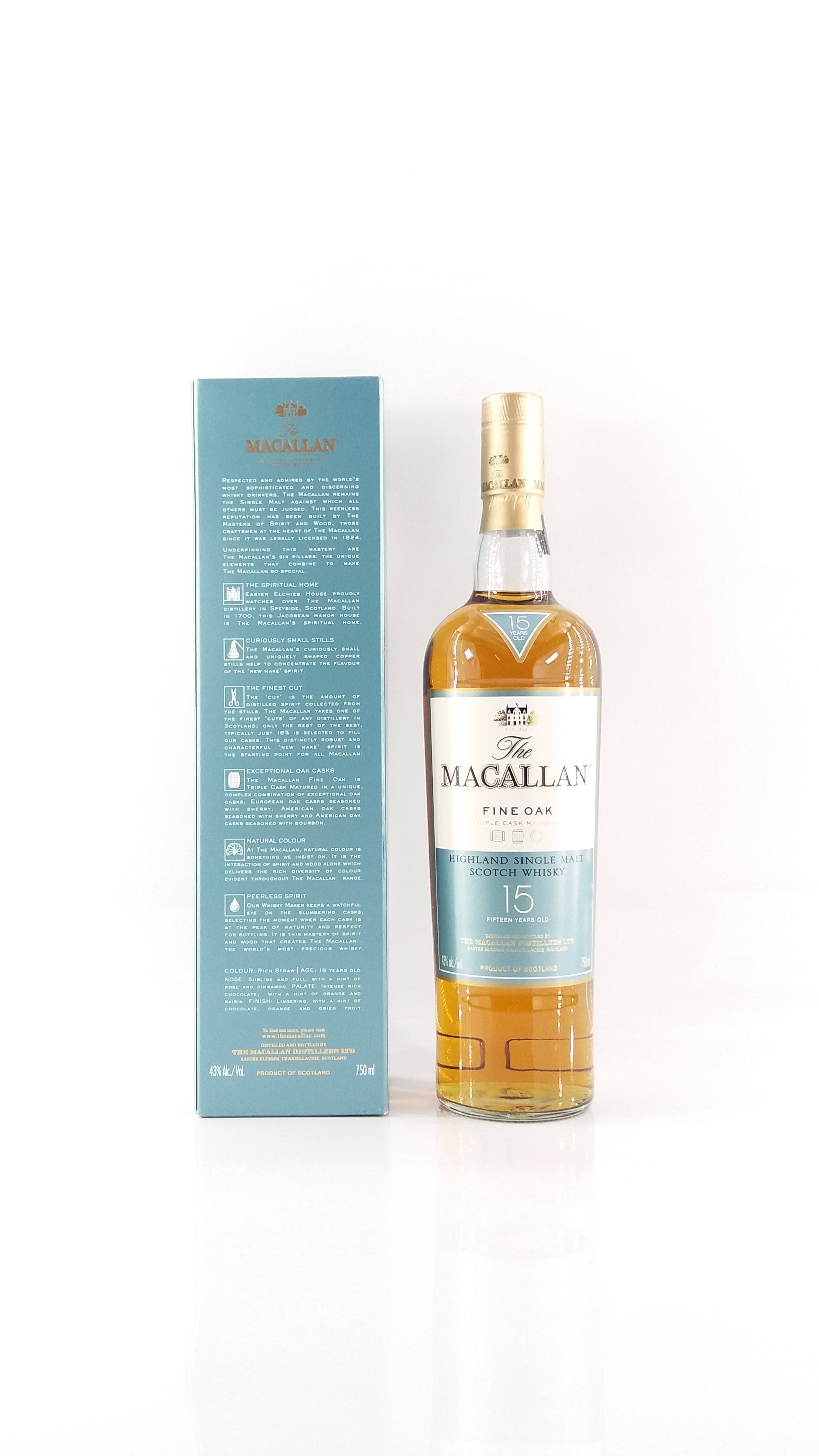 Macallan Fine Oak 15 Years Old Scotch Whiskey - 700ml
