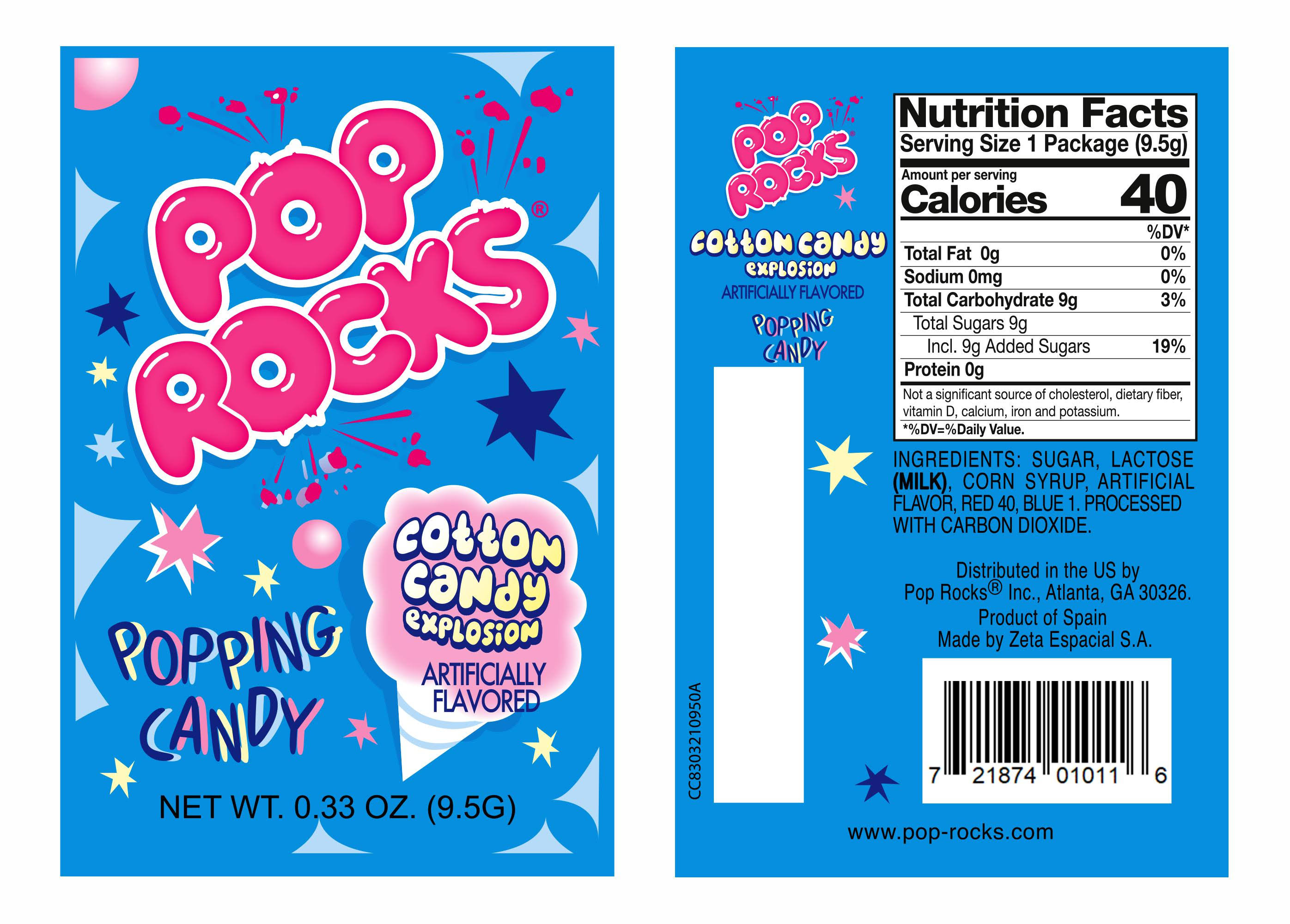 Pop Rocks Popping Candy - Cotton Candy Explosion, 0.33oz