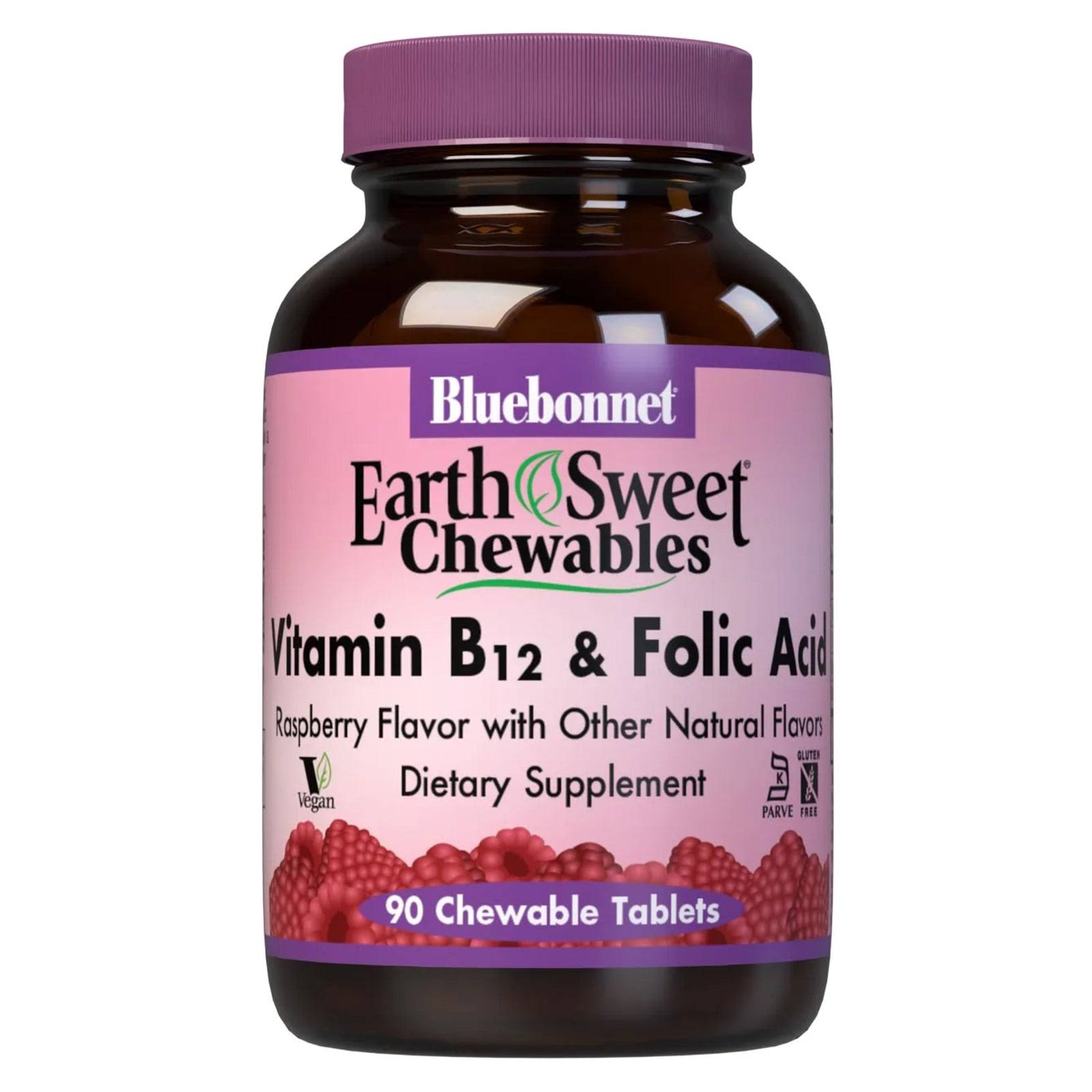Bluebonnet Nutrition Earthsweet Chewable Vitamin B 12 and Folic Acid Dietary Supplement - 90ct
