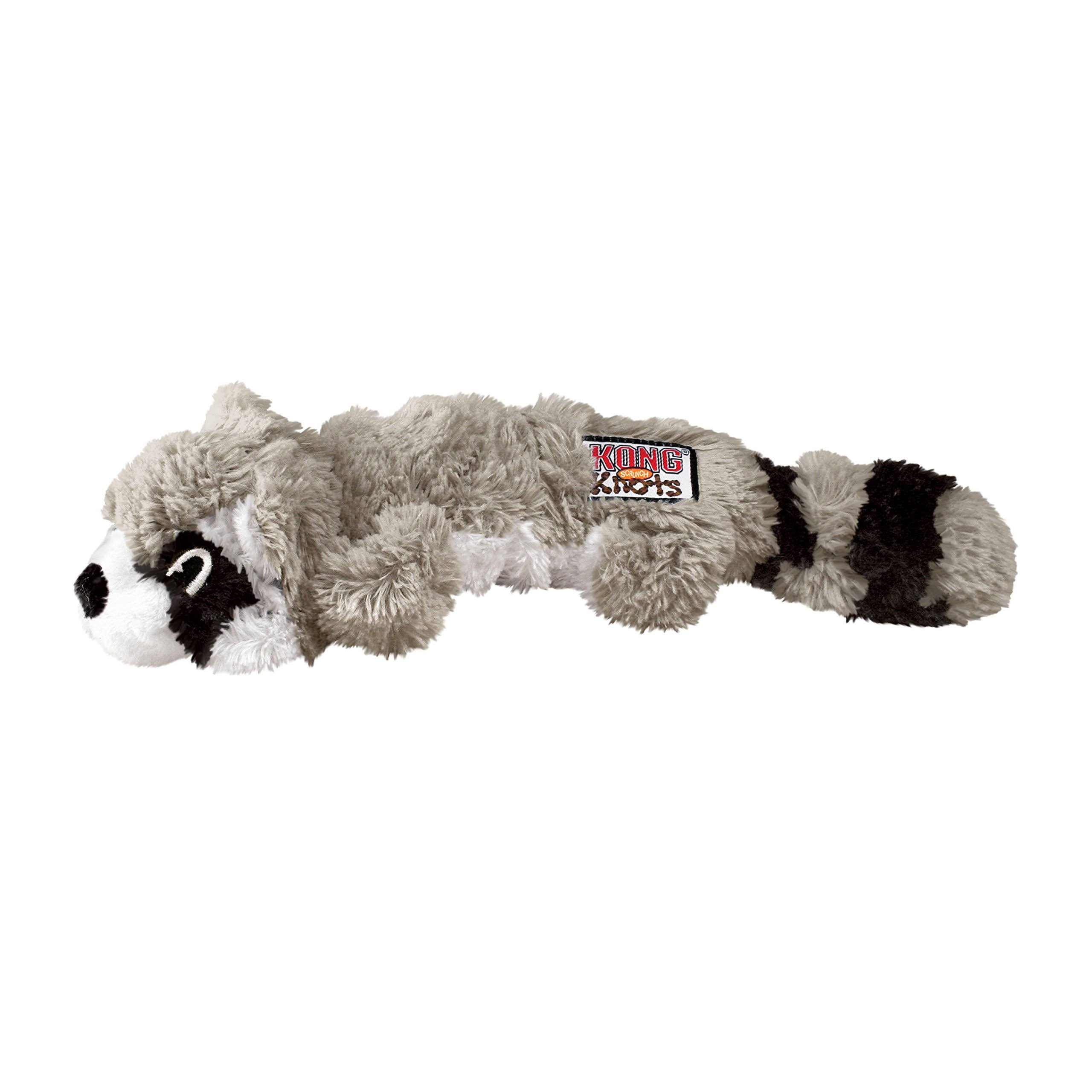 KONG Scrunch Knots Raccoon Dog Toy, Small-Medium