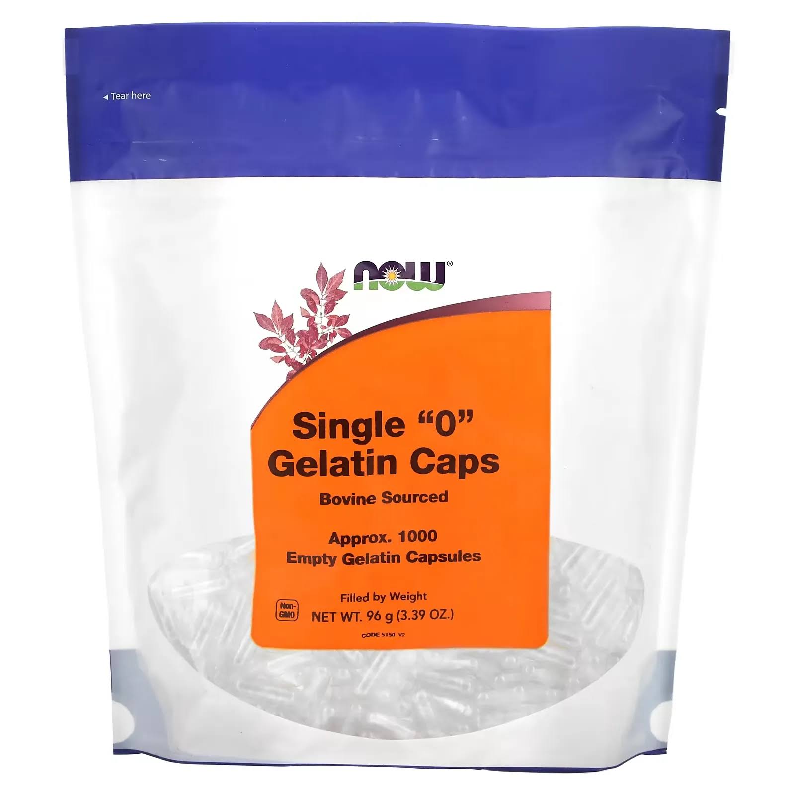 Now Foods Single "0" Gelatin Caps - 1000 Capsules