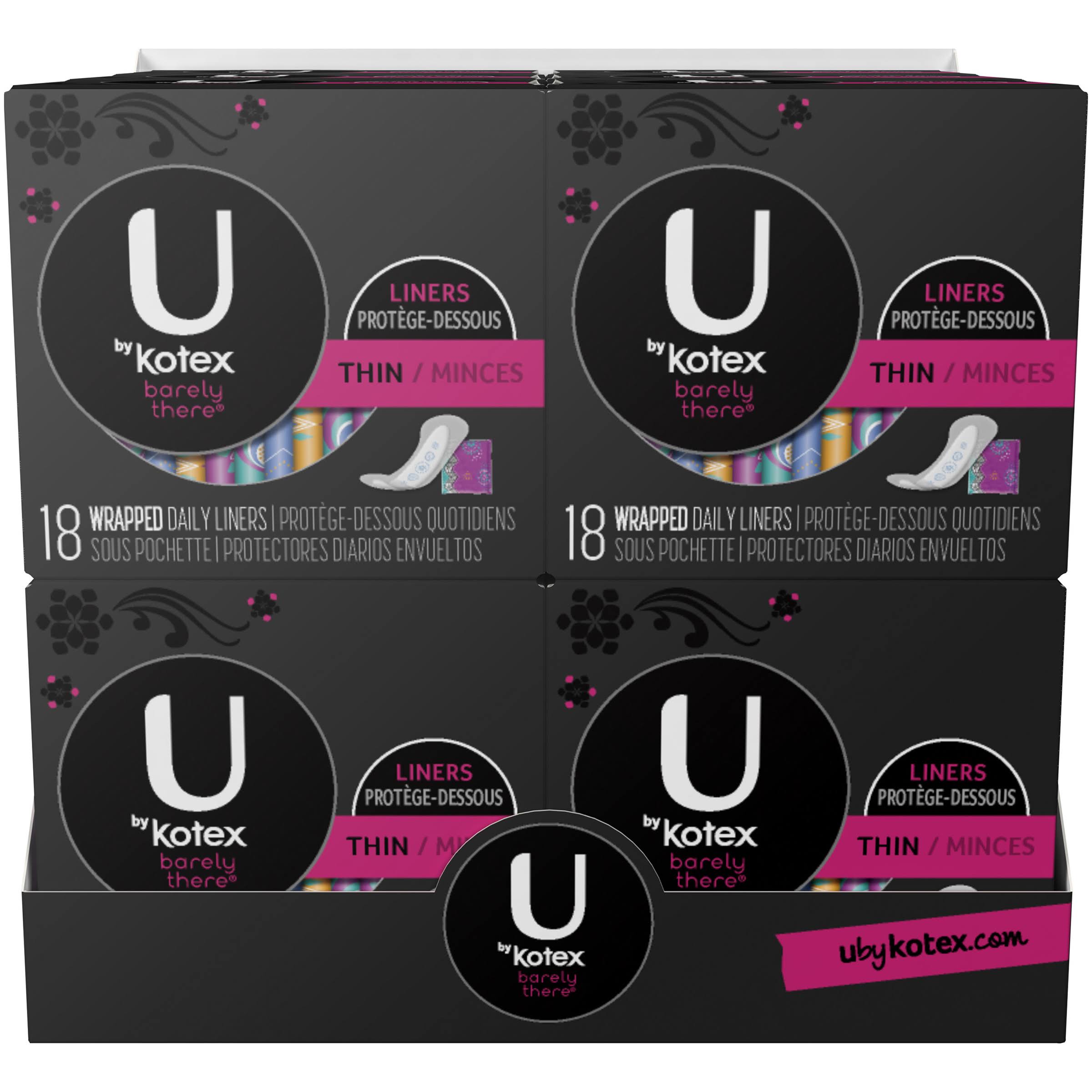 U by Kotex Barely There Liners, Light Absorbency, Unscented