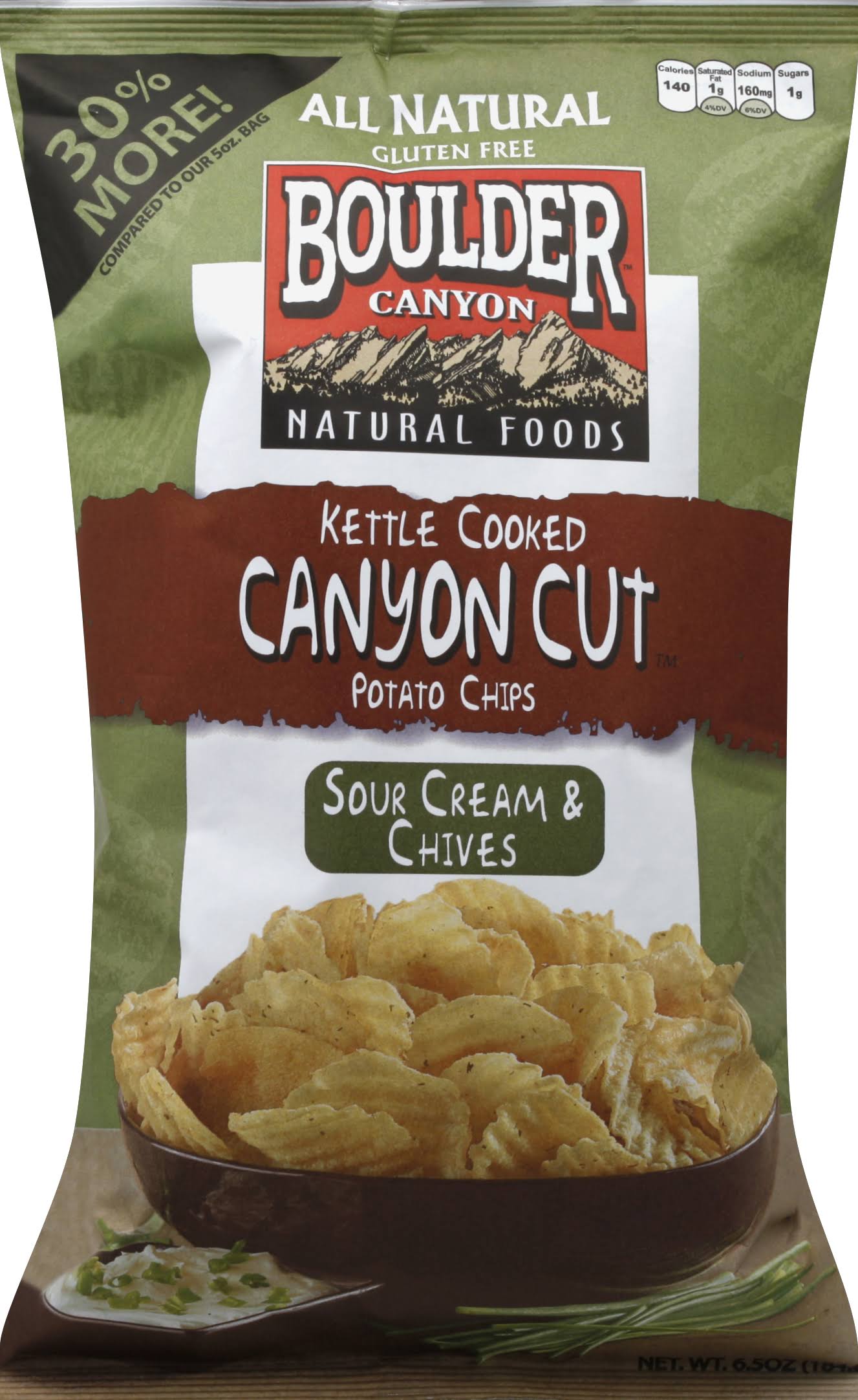 Boulder Canyon Cut Kettle Cooked Potato Chips - Sour Cream and Chives, 6.5oz