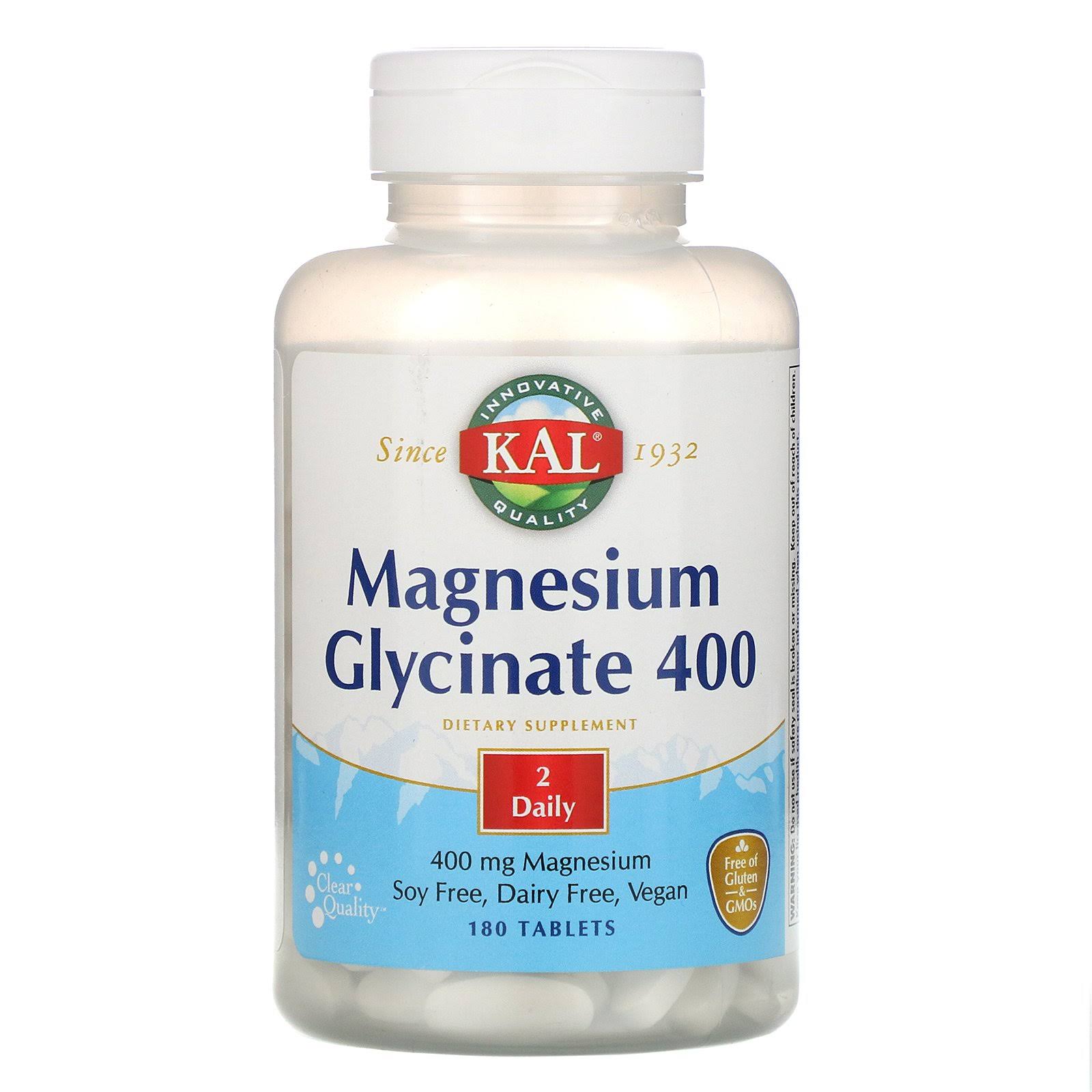 Kal Magnesium Glycinate 400 - 400mg, 180 Tablets