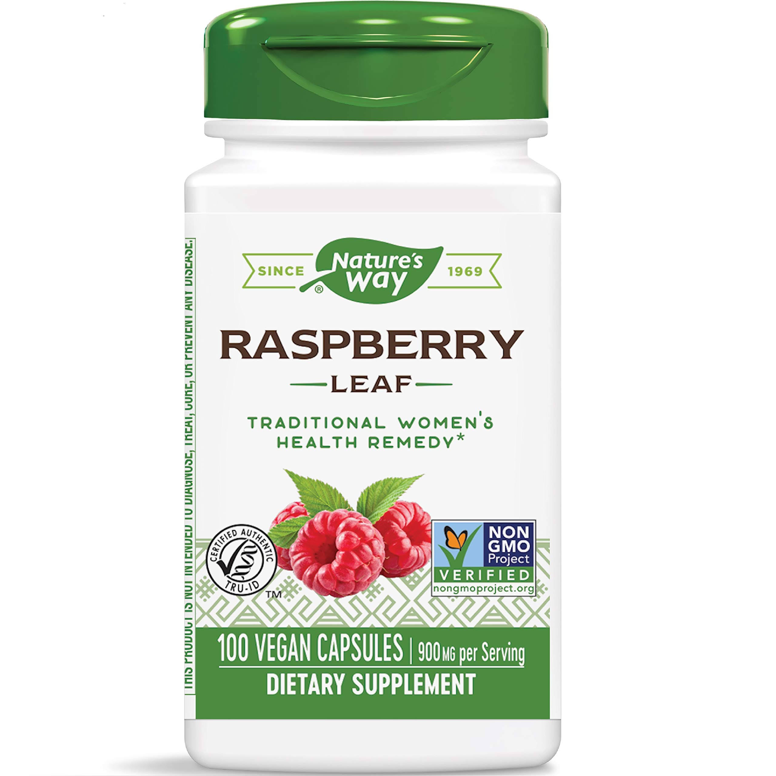 Natures Way Red Raspberry Leaves Diet Supplement - 100 Capsules