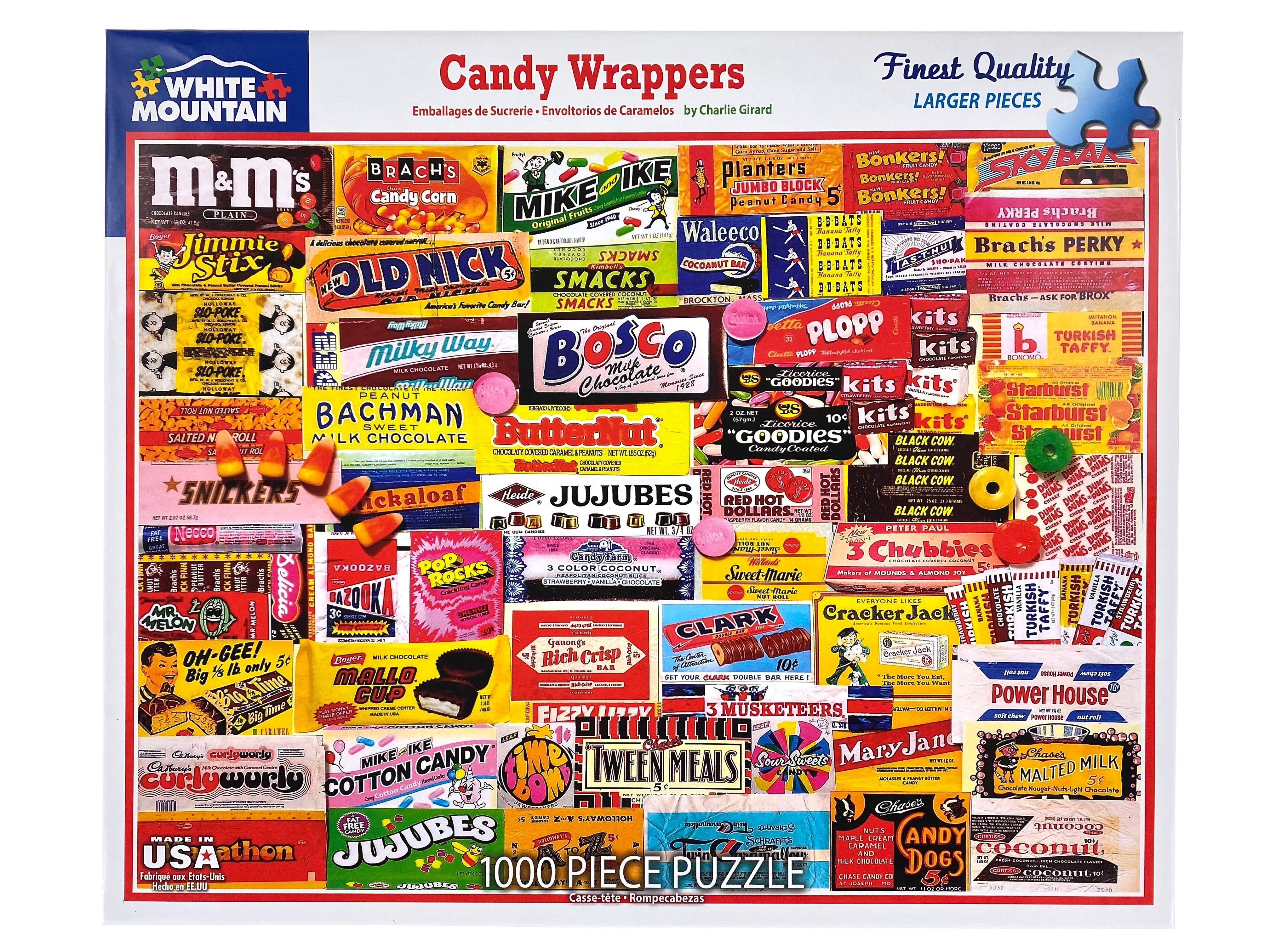 White Mountain Puzzles Candy Wrappers 1000 Piece Puzzle