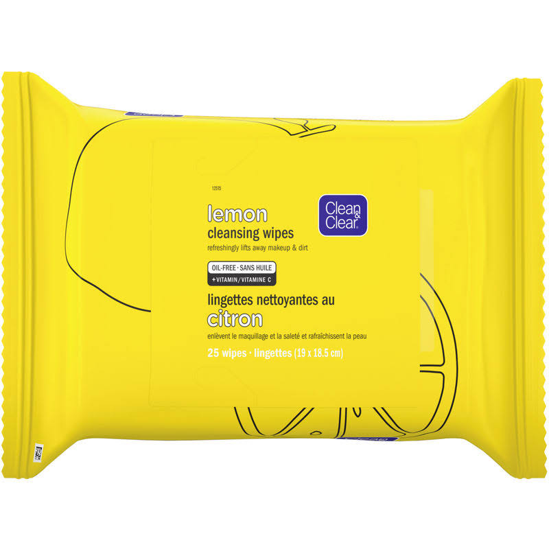 Clean & Clear Cleansing Wipes - Lemon, 25 Wipes