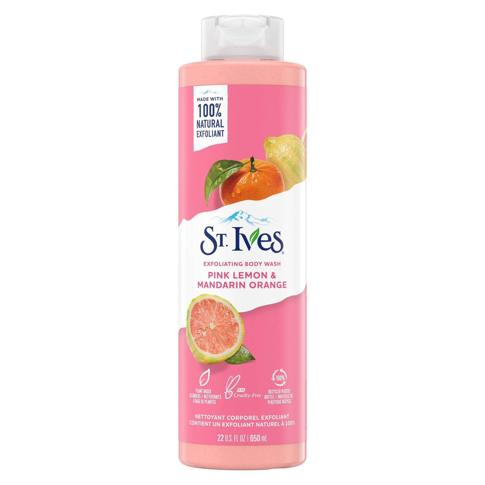 St. Ives Exfoliating Body Wash, Pink Lemon & Mandarin Orange - 22 oz