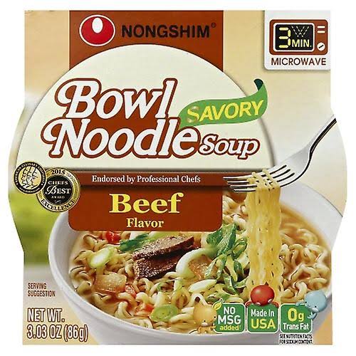 Nongshim Savory Beef Flavor Bowl Noodle Soup - 3.03 oz