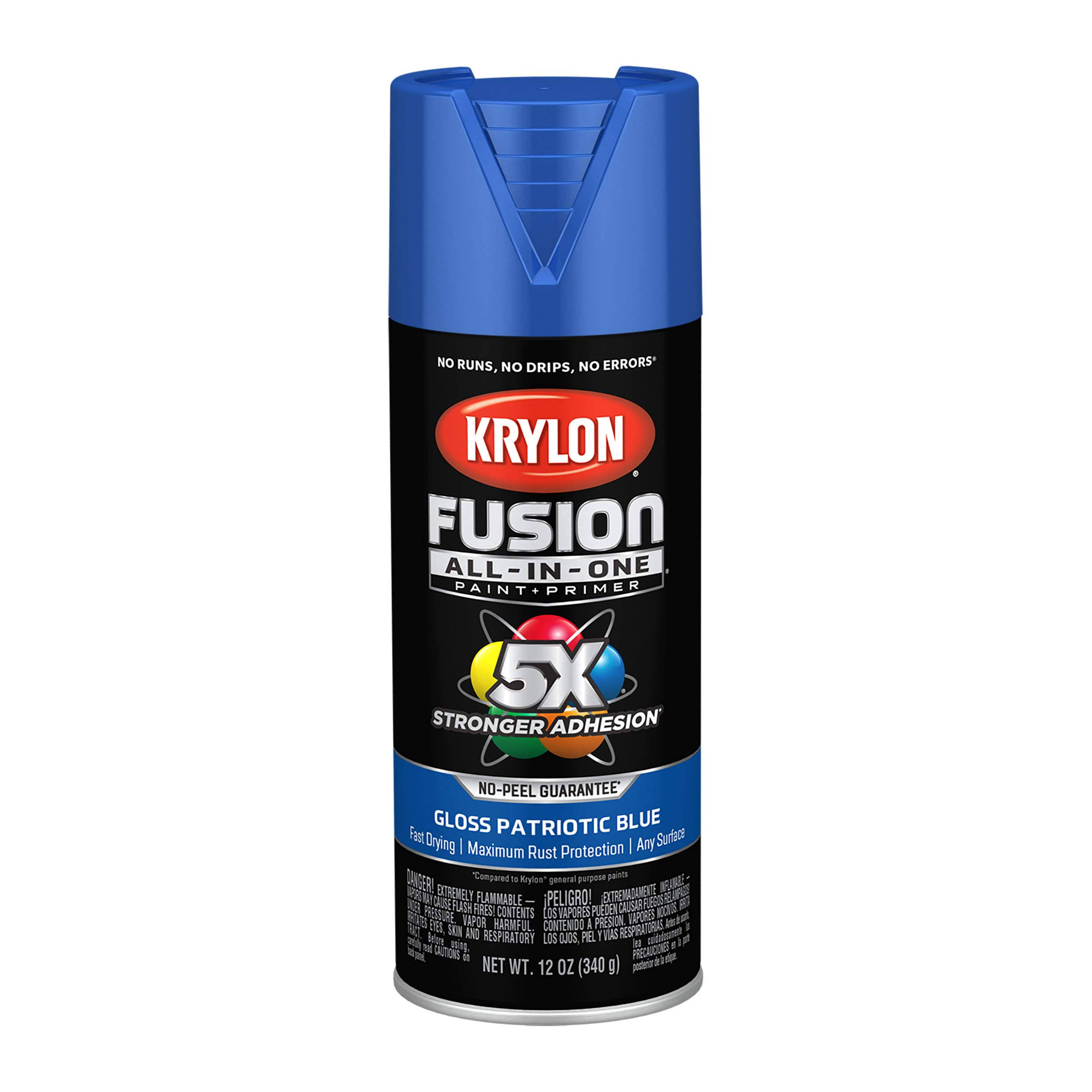 Krylon K02716007 Fusion All-In-One Spray Paint for Indoor/Outdoor Use, Gloss Patriotic Blue