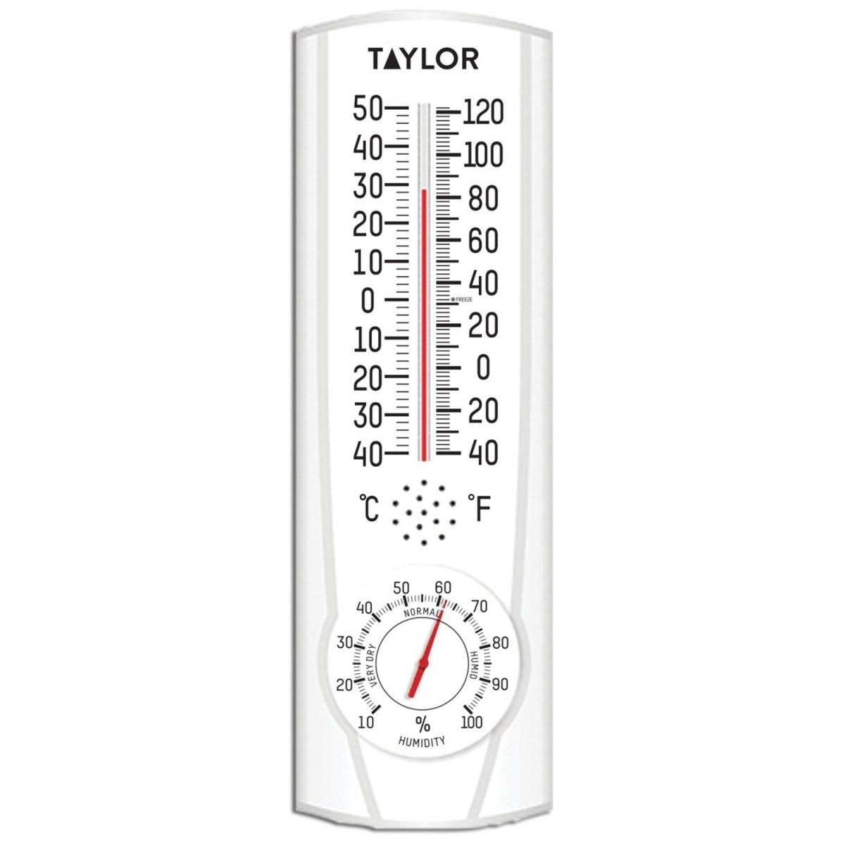 Taylor 5537 Indoor/Outdoor Thermometer - With Hygrometer, 9.125"