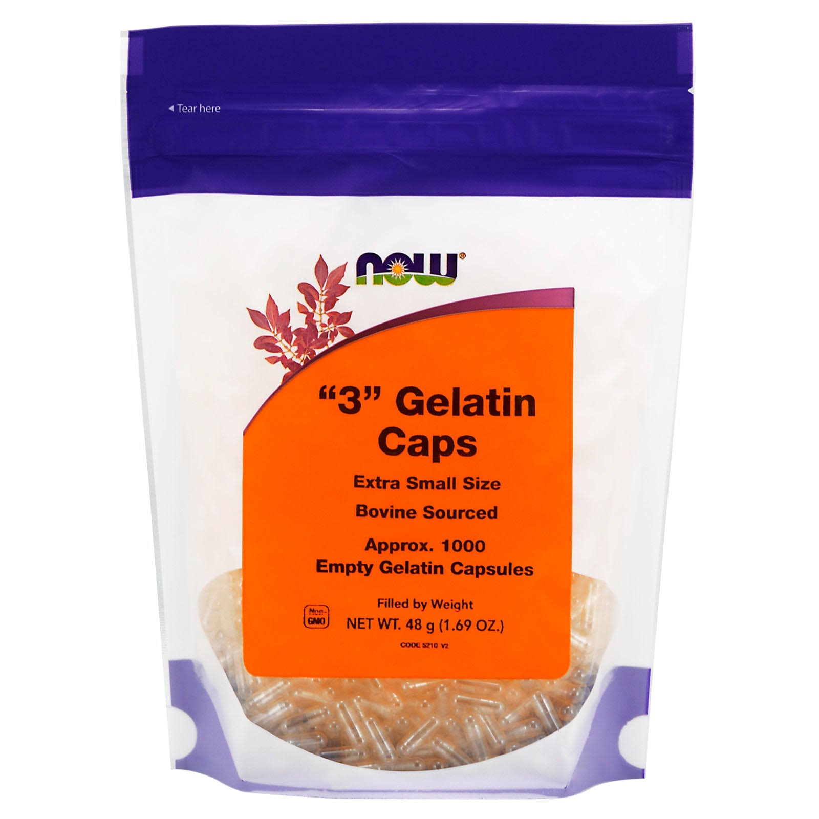 Now Healthy Food Gelatin Caps - 1000 Empty Capsules, X-Small