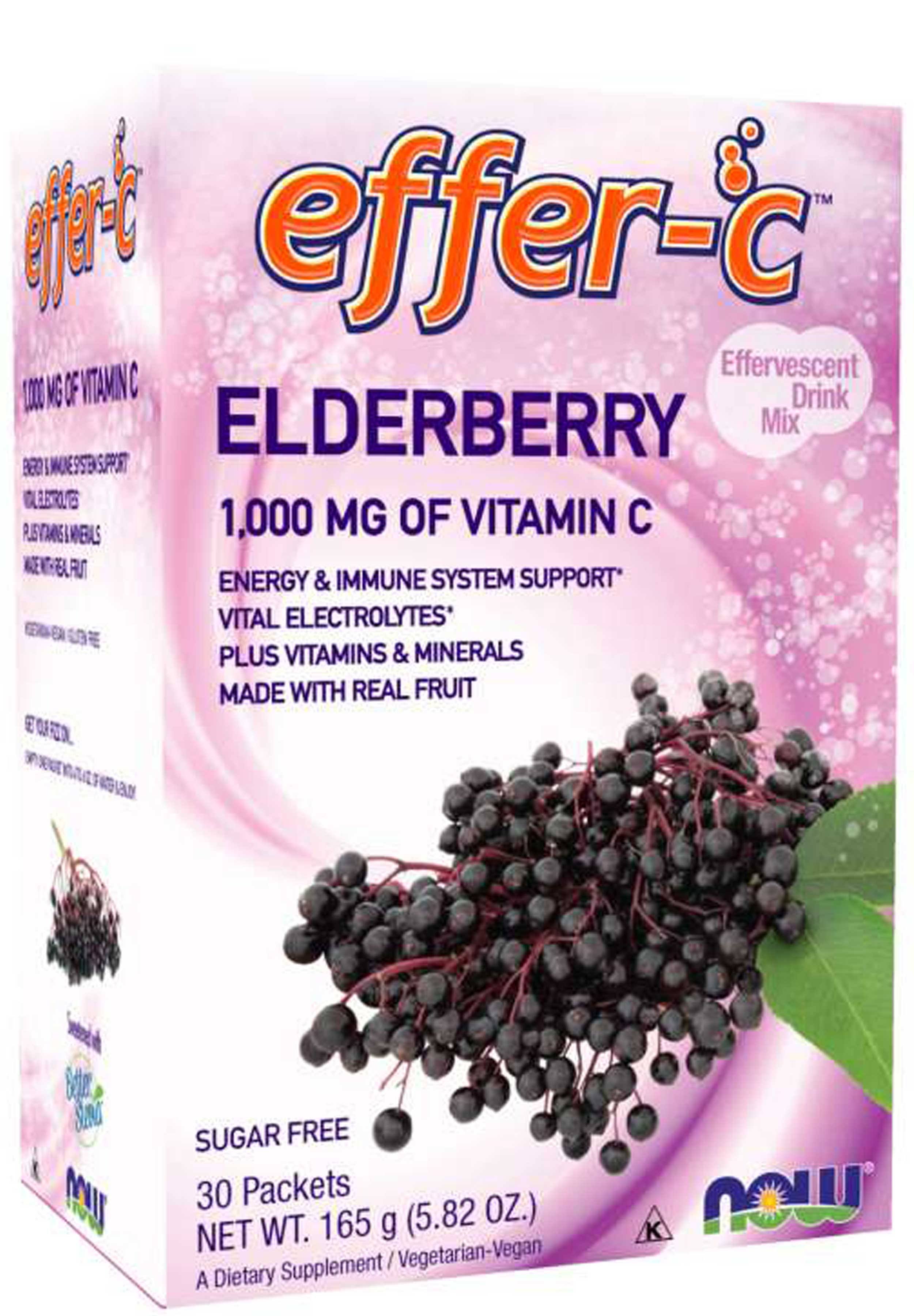 Now Foods Effer-C Elderberry - 1000mg, 30 packets