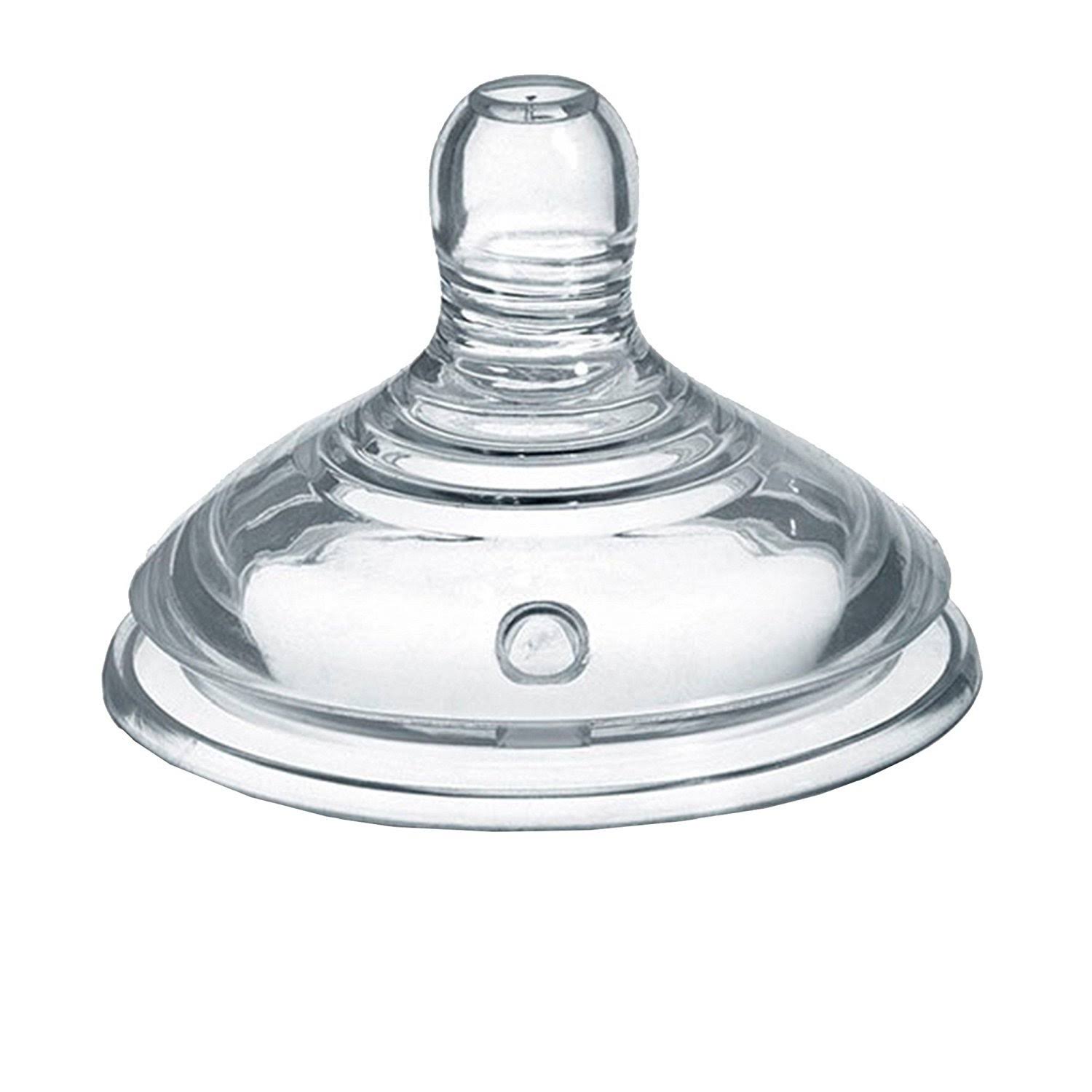 Tommee Tippee Closer to Nature Slow Flow Teats - Clear, 0 Months +, 2pk
