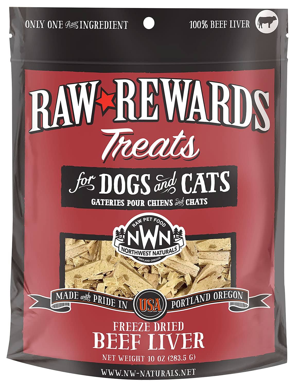 Northwest Naturals Beef Liver Freeze Dried Dog Treats 10-oz Bag Raw Rewards