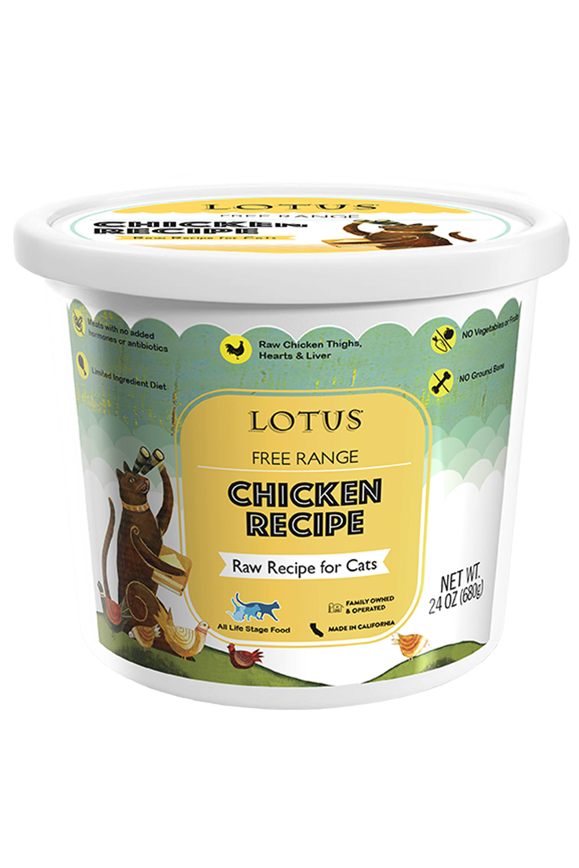 Lotus Chicken Raw Cat Food / 24 oz