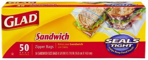 Glad Sandwich Zipper Bags - 50 Count