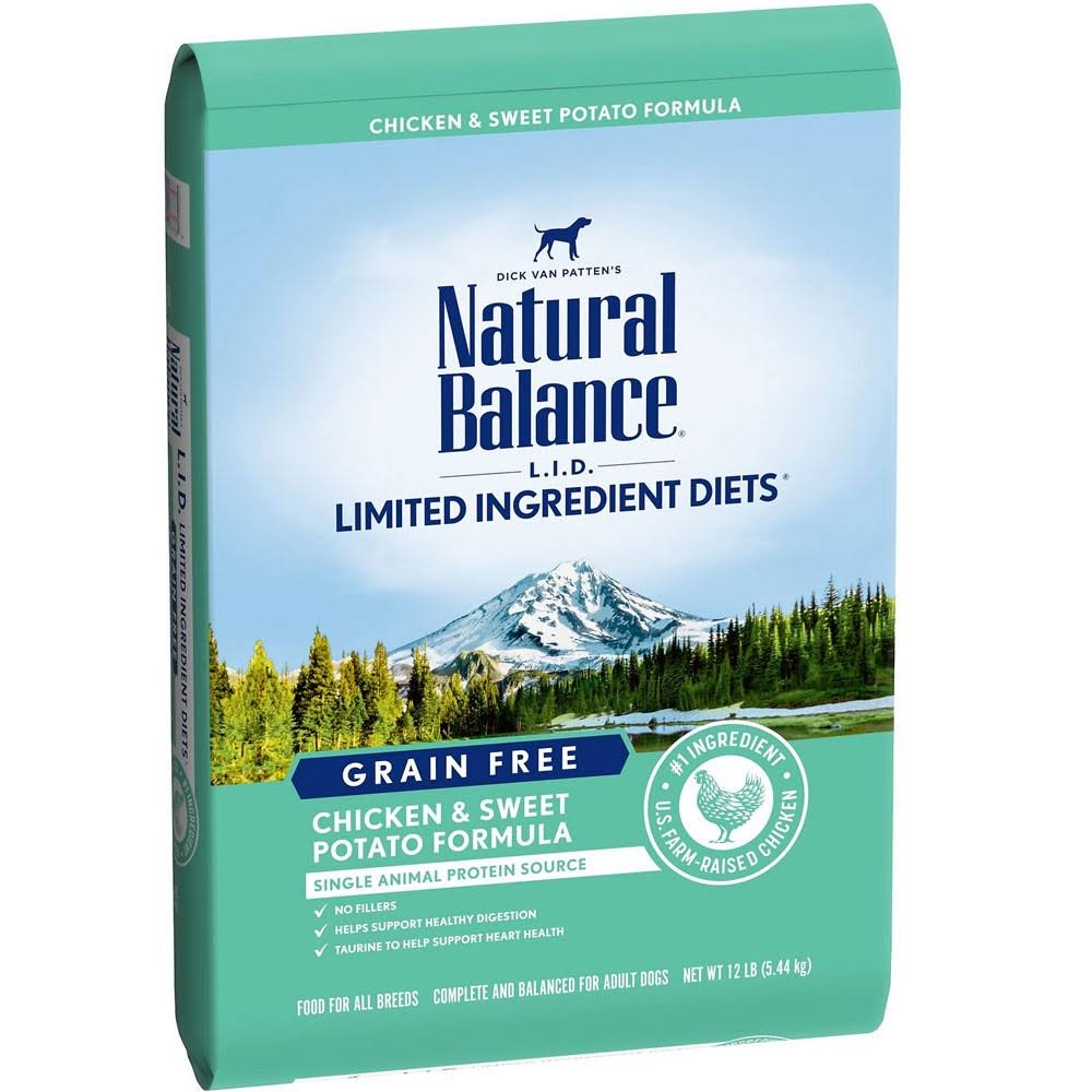 Natural Balance L.I.D. Limited Ingredient Diets Dog Food, Grain Free, Chicken & Sweet Potato Formula - 12 lb