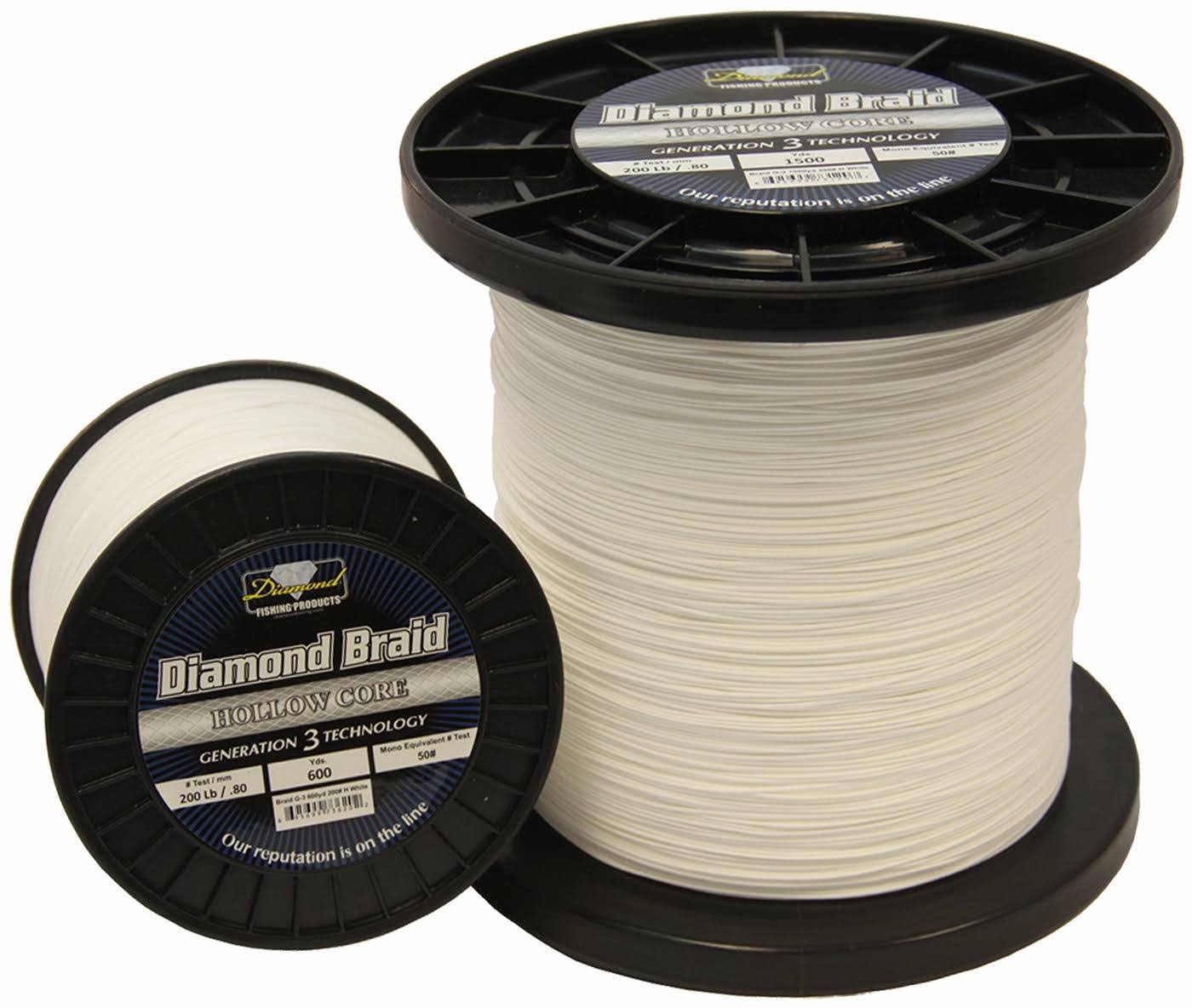 Momoi Diamond Braid Generation III Hollow Core Line - White - 60lb - 3000 Yards