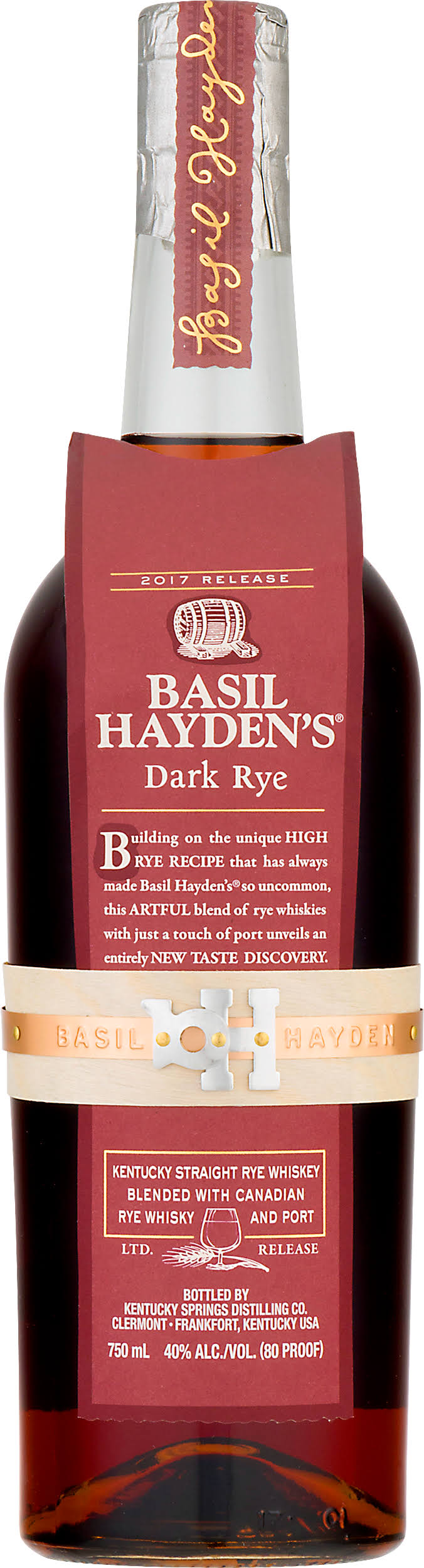 Basil Haydens Whiskey, Dark Rye, 2017 - 750 ml