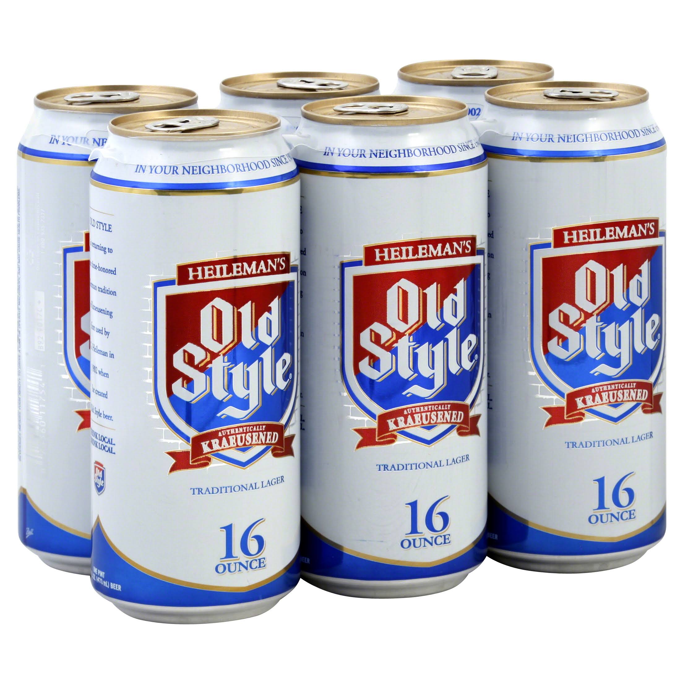 Old Style Beer, Traditional Lager - 6 pack, 16 fl oz