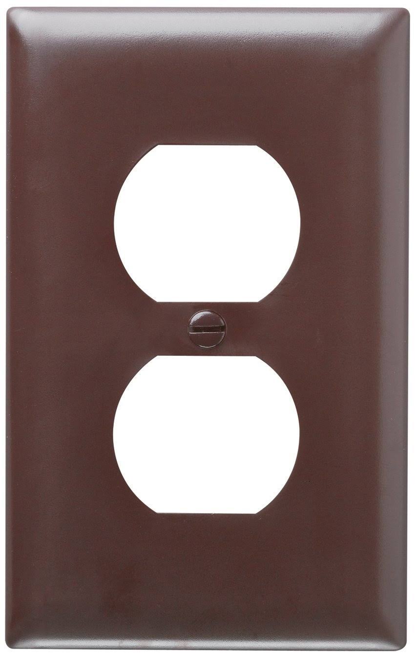 Pass & Seymour Duplex Outlet Opening Wall Plate - Brown